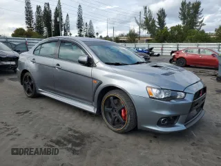 2014 Mitsubishi Lancer Evolution MR with VIN JA32W5FVXEU007527, listed as a Copart auction lot 87667745 with 74,484 mi miles and Salvage Title. Bid and sale history available at carsss.com. Image 4.