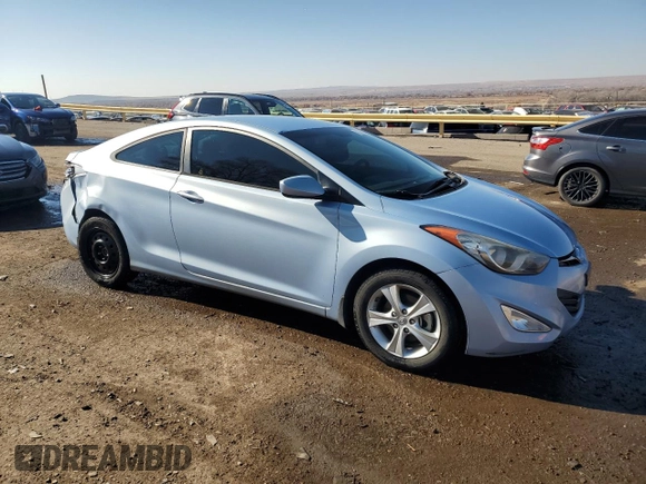2013 Hyundai Elantra Coupe GS with VIN KMHDH6AE3DU009888, listed as a Copart auction lot 82781894 with 74,386 mi miles and Salvage Title. Bid and sale history available at carsss.com. Image 4.