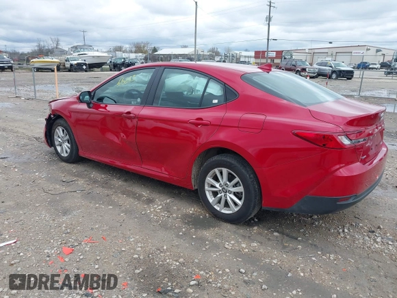 2025 Toyota Camry LE with VIN 4T1DAACK4SU089077, listed as a IAAI auction lot 42166255 with 384 mi miles and . Bid and sale history available at DreamBid. Image 3.