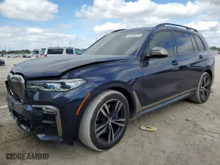 2021 BMW X7 M50i with VIN 5UXCX6C06M9F64049, listed as a Copart auction lot 84249714 with 42,731 mi miles and Salvage Title. Bid and sale history available at carsss.com. Image 1.