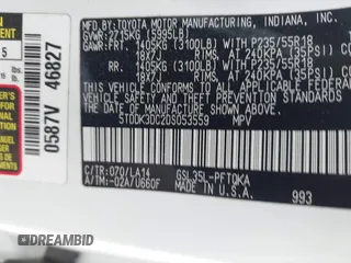 2013 Toyota Sienna XLE with VIN 5TDDK3DC2DS053559, listed as a IAAI auction lot 41299824 with 175,611 mi miles and . Bid and sale history available at DreamBid. Image 9.