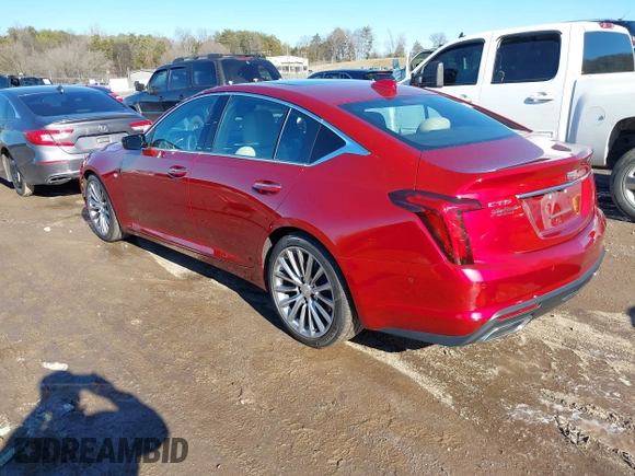 2021 Cadillac CT5 Premium Luxury with VIN 1G6DN5RK8M0117418, listed as a IAAI auction lot 41317069 with 6,982 mi miles and . Bid and sale history available at carsss.com. Image 3.