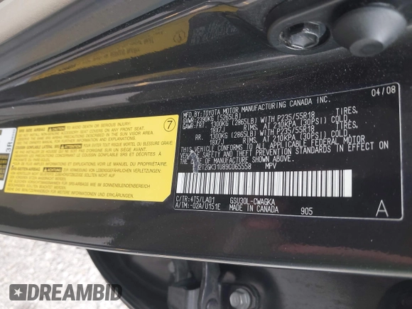 2009 Lexus RX 350 with VIN 2T2GK31U89C065558, listed as a IAAI auction lot 42058450 with 138,203 mi miles and . Bid and sale history available at DreamBid. Image 9.