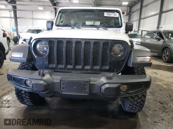 2022 Jeep Wrangler Unlimited Willys with VIN 1C4HJXDM7NW244562, listed as a Copart auction lot 79667744 with 47,157 mi miles and Salvage Title. Bid and sale history available at DreamBid. Image 5.