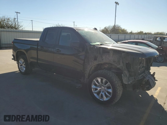 2020 Chevrolet Silverado 1500 Custom with VIN 1GCRWBEK5LZ370274, listed as a Copart auction lot 80630954 with 96,990 mi miles and Salvage Title. Bid and sale history available at carsss.com. Image 4.