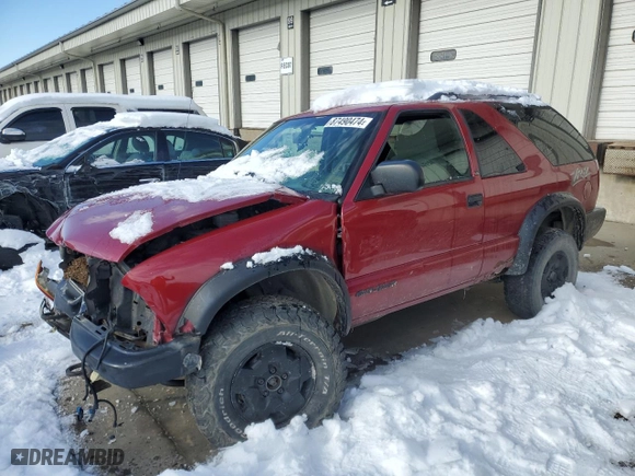 2002 Chevrolet Blazer LS with VIN 1GNCT18W12K108077, listed as a Copart auction lot 87490474 with 130,244 mi miles and Salvage Title. Bid and sale history available at carsss.com. Image 1.