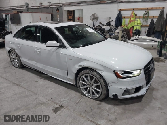 2016 Audi A4 Premium Plus with VIN WAUFFAFL9GN015395, listed as a IAAI auction lot 41486222 with 35,809 mi miles. Bid and sale history available at carsss.com. Image 1.