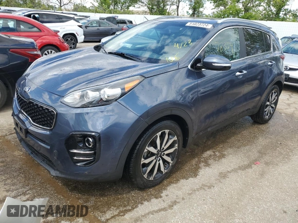 2018 Kia Sportage EX with VIN KNDPN3AC5J7408710, listed as a Copart auction lot 51023724 with 78,354 mi miles and Salvage Title. Bid and sale history available at DreamBid. Image 1.
