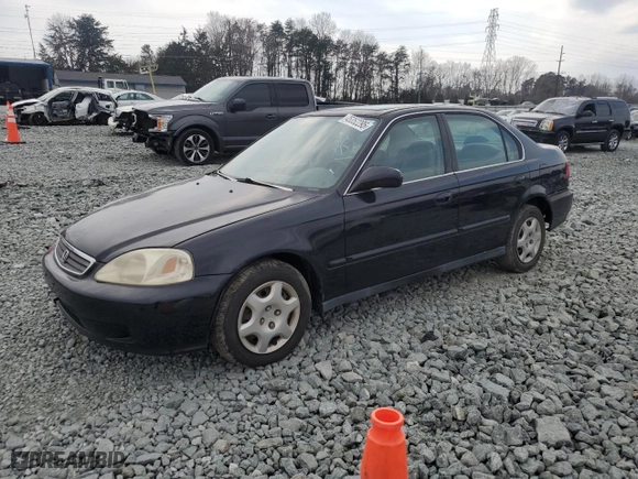 1999 Honda Civic EX with VIN 1HGEJ8641XL056616, listed as a Copart auction lot 45352295 with 162,291 mi miles and Salvage Title. Bid and sale history available at carsss.com. Image 1.