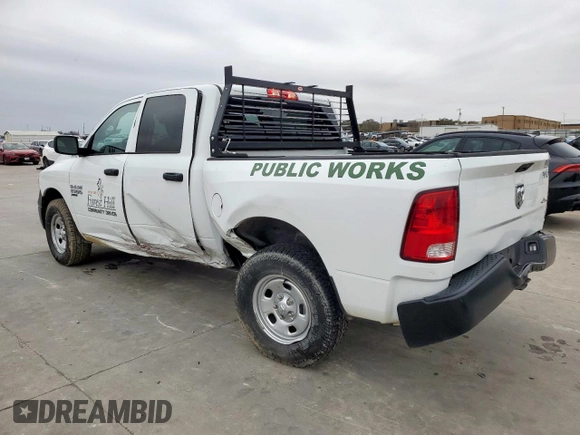 2022 Ram 1500 Tradesman z VIN 3C6RR7KG7NG375443, wystawiony jako Copart lot #45887735 z przebiegiem 2 301 mil mil oraz Szkoda całkowita • Salvage title. Historia ofert i sprzedaży dostępna na DreamBid. Obrazek 2.