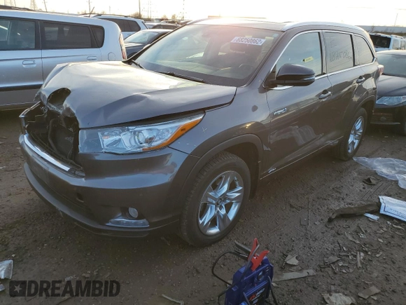 2016 Toyota Highlander Hybrid Limited with VIN 5TDDCRFH2GS019702, listed as a Copart auction lot 68250862 with 50,856 mi miles. Bid and sale history available at carsss.com. Image 1.