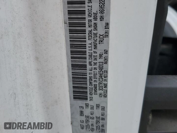2017 Ram ProMaster Cargo with VIN 3C6TRVCG4HE548313, listed as a Copart auction lot 49919845 with 165,160 mi miles and Salvage Title. Bid and sale history available at DreamBid. Image 14.