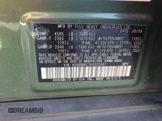 2010 Subaru Outback Limited Power Moon с VIN 4S4BRBKC2A3322457, выставлен на аукционе Copart как лот 58553435 с пробегом 66 500 миль миль и Списание • Salvage title. История ставок и продаж доступна на DreamBid. Изображение 14.