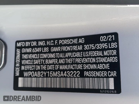 2021 Porsche Taycan 4S z VIN WP0AB2Y15MSA43222, wystawiony jako Copart lot #43282865 z przebiegiem 30 631 mil mil oraz Szkoda całkowita • Salvage title. Historia ofert i sprzedaży dostępna na DreamBid. Obrazek 12.