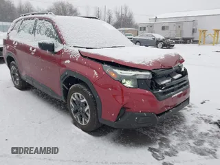 2025 Subaru Forester with VIN JF2SLDAC1SH421165, listed as a IAAI auction lot 41236680 with 4,885 mi miles and . Bid and sale history available at DreamBid. Image 1.
