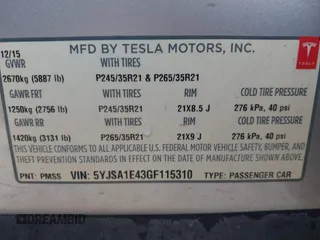 2016 Tesla Model S 90D with VIN 5YJSA1E43GF115310, listed as a IAAI auction lot 42002240 with 108,172 mi miles and . Bid and sale history available at DreamBid. Image 9.