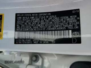 2018 Toyota Mirai with VIN JTDBVRBD9JA004025, listed as a Copart auction lot 56686705 with 81,292 mi miles and Salvage title. Bid and sale history available at DreamBid. Image 12.