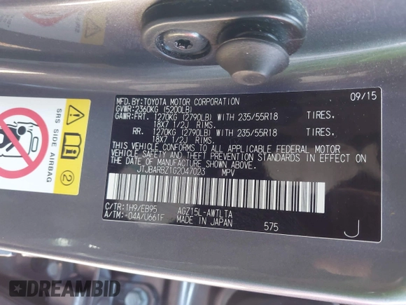 2016 Lexus NX 200t with VIN JTJBARBZ1G2047023, listed as a IAAI auction lot 41968197 with 138,163 mi miles and . Bid and sale history available at DreamBid. Image 9.
