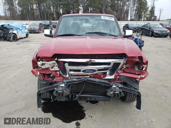 2009 Ford Ranger XLT with VIN 1FTYR44E19PA12488, listed as a Copart auction lot 42114385 with 55,023 mi miles and Salvage Title. Bid and sale history available at carsss.com. Image 5.