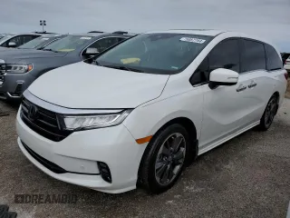 2023 Honda Odyssey Elite z VIN 5FNRL6H97PB027616, wystawiony jako Copart lot #75887794 z przebiegiem 23 405 mil mil oraz Nie do naprawy • Non repairable. Historia ofert i sprzedaży dostępna na DreamBid. Obrazek 1.