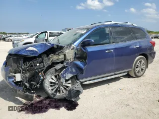 2018 Nissan Pathfinder SV z VIN 5N1DR2MN2JC636598, wystawiony jako Copart lot #53309855 z przebiegiem 108 588 mil mil oraz Szkoda całkowita • Salvage title. Historia ofert i sprzedaży dostępna na DreamBid. Obrazek 1.