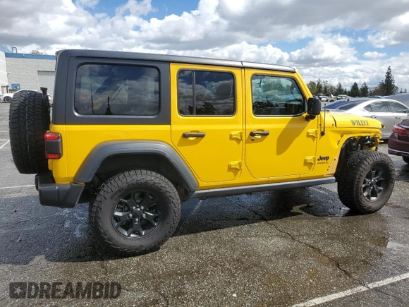 2020 Jeep Wrangler Unlimited Sport with VIN 1C4HJXDM2LW289101, listed as a Copart auction lot 48896365 with 52,536 mi miles and Salvage title. Bid and sale history available at DreamBid. Image 3.