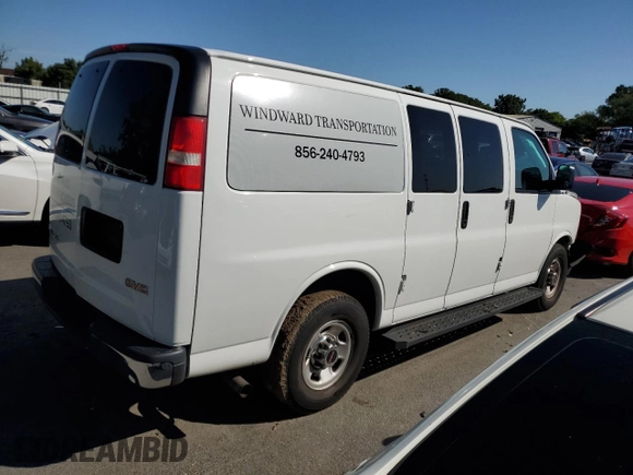 2018 GMC Savana z VIN 1GJW7FFG0J1191436, wystawiony jako Copart lot #66725564 z przebiegiem Nie podano mil oraz Szkoda całkowita • Salvage title. Historia ofert i sprzedaży dostępna na DreamBid. Obrazek 3.