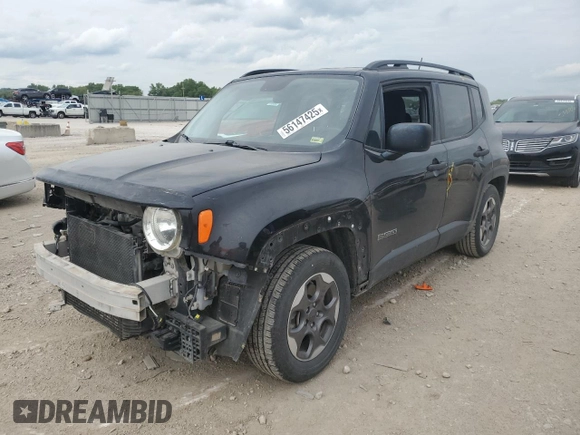 2017 Jeep Renegade Sport с VIN ZACCJAAH2HPE99944, выставлен на аукционе Copart как лот 56147425 с пробегом 111 747 миль миль и Списание • Salvage title. История ставок и продаж доступна на DreamBid. Изображение 1.