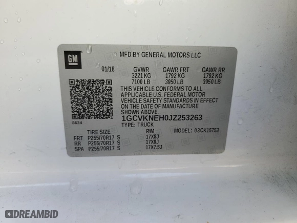 2018 Chevrolet Silverado 1500 Work Truck with VIN 1GCVKNEH0JZ253263, listed as a Copart auction lot 88239115 with 112,856 mi miles and Salvage Title. Bid and sale history available at carsss.com. Image 15.