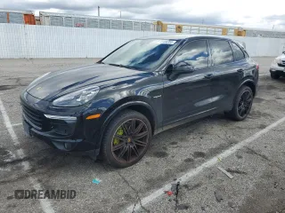 2017 Porsche Cayenne S E-Hybrid with VIN WP1AE2A26HLA74128, listed as a Copart auction lot 46486355 with 57,482 mi miles and Salvage title. Bid and sale history available at DreamBid. Image 1.