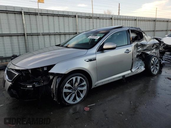 2015 Kia Optima SXL Turbo with VIN 5XXGR4A67FG465414, listed as a Copart auction lot 42969915 with 76,253 mi miles and Non Repairable. Bid and sale history available at DreamBid. Image 1.