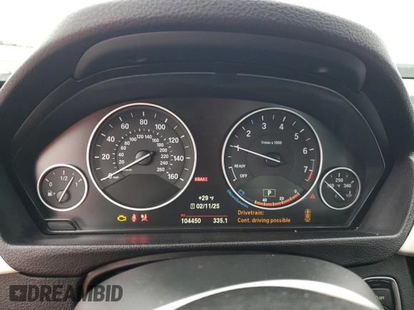 2017 BMW 3 Series 320i with VIN WBA8E1G57HNU14769, listed as a Copart auction lot 44388455 with 104,450 mi miles and Salvage Title. Bid and sale history available at carsss.com. Image 9.