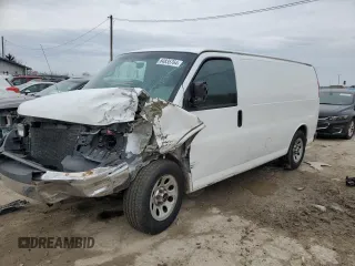 2012 GMC Savana Cargo Van with VIN 1GTS7AFX0C1119955, listed as a Copart auction lot 84835764 with 0 mi miles and Salvage Title. Bid and sale history available at carsss.com. Image 1.
