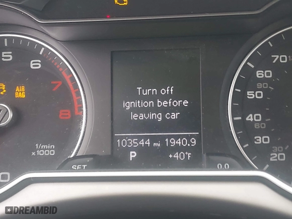 2014 Audi A4 Premium with VIN WAUBFAFL1EN038598, listed as a IAAI auction lot 41940623 with 103,544 mi miles. Bid and sale history available at carsss.com. Image 15.
