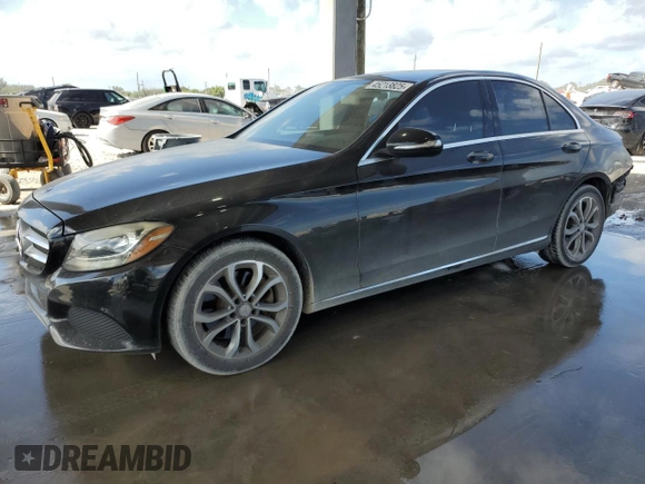 2015 Mercedes-Benz C 300 with VIN 55SWF4JB2FU061794, listed as a Copart auction lot 45213825 with 154,210 mi miles and Salvage Title. Bid and sale history available at carsss.com. Image 1.