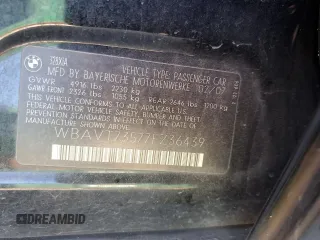 2007 BMW 3 Series 328xi z VIN WBAVT73577FZ36439, wystawiony jako Copart lot #87909375 z przebiegiem 199 387 mil mil oraz Szkoda całkowita • Salvage title. Historia ofert i sprzedaży dostępna na DreamBid. Obrazek 12.
