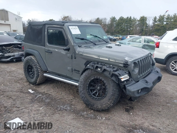 2021 Jeep Wrangler Sport S with VIN 1C4GJXAN9MW768559, listed as a IAAI auction lot 41238254 with 18,191 mi miles and . Bid and sale history available at DreamBid. Image 1.