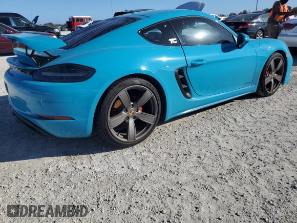 2018 Porsche Cayman S with VIN WP0AB2A84JS278422, listed as a Copart auction lot 74666364 with Not Provided miles and Non Repairable. Bid and sale history available at DreamBid. Image 3.