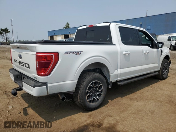 2023 Ford F-150 XL with VIN 1FTEW1EP7PFB66555, listed as a Copart auction lot 59384665 with 28,495 mi miles and Salvage title. Bid and sale history available at DreamBid. Image 3.