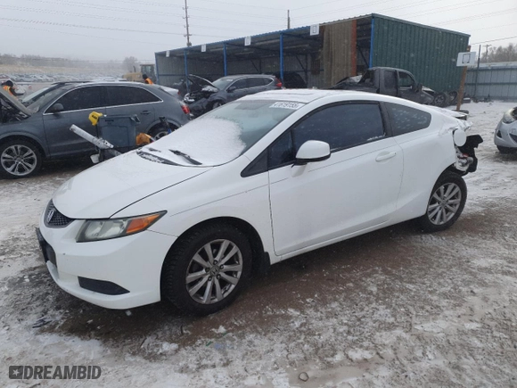 2012 Honda Civic Cpe EX with VIN 2HGFG3A80CH557696, listed as a Copart auction lot 41619155 with 116,385 mi miles and Non Repairable. Bid and sale history available at carsss.com. Image 1.