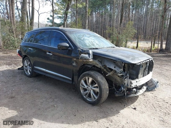 2015 Infiniti QX60 with VIN 5N1AL0MN0FC502012, listed as a IAAI auction lot 41704866 with 38,181 mi miles. Bid and sale history available at carsss.com. Image 1.