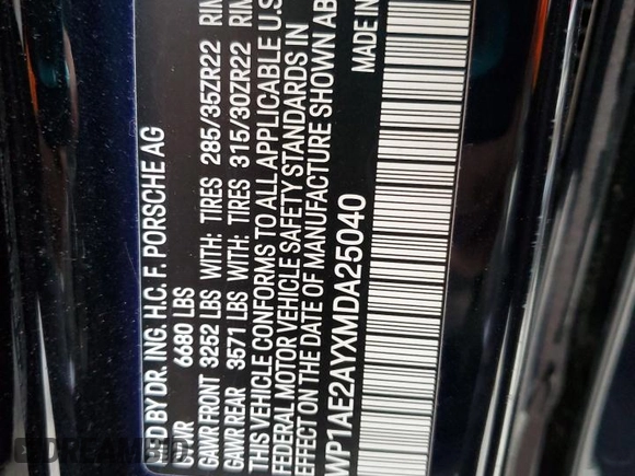 2021 Porsche Cayenne E-Hybrid with VIN WP1AE2AYXMDA25040, listed as a Copart auction lot 47036355 with 63,165 mi miles and Salvage title. Bid and sale history available at DreamBid. Image 16.
