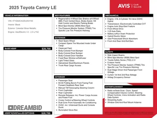 2025 Toyota Camry LE with VIN 4T1DAACK2SU054165, listed as a Copart auction lot 54918945 with 11,132 mi miles and Clean Title. Bid and sale history available at carsss.com. Image 12.