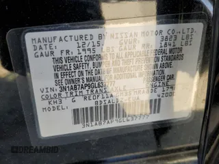 2016 Nissan Sentra SR with VIN 3N1AB7AP9GL637777, listed as a Copart auction lot 52360555 with 84,159 mi miles and Salvage Title. Bid and sale history available at DreamBid. Image 13.