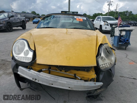 2002 Porsche Boxster with VIN WP0CA29842U621851, listed as a Copart auction lot 56872965 with Not provided miles and Clean title. Bid and sale history available at DreamBid. Image 5.