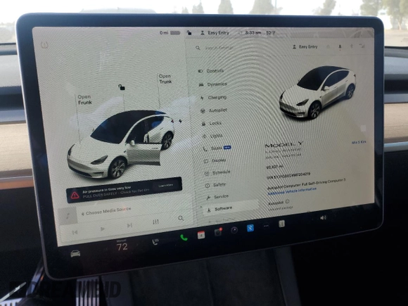 2021 Tesla Model Y Long Range with VIN 5YJYGDEE4MF204219, listed as a Copart auction lot 47429865 with 92,821 mi miles and Salvage Title. Bid and sale history available at DreamBid. Image 9.