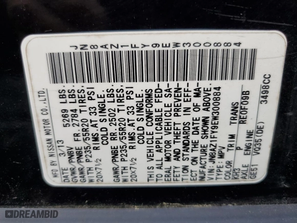 2014 Nissan Murano CrossCabriolet with VIN JN8AZ1FY9EW300884, listed as a Copart auction lot 73688734 with 141,085 mi miles and Salvage Title. Bid and sale history available at carsss.com. Image 13.