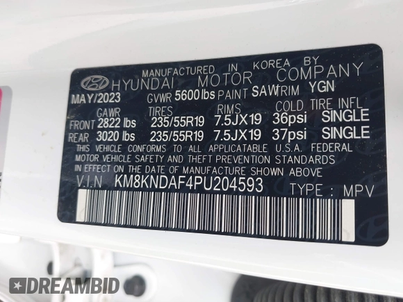2023 Hyundai Ioniq 5 SEL с VIN KM8KNDAF4PU204593, выставлен на аукционе IAAI как лот 42277566 с пробегом 18 320 миль миль и . История ставок и продаж доступна на DreamBid. Изображение 9.