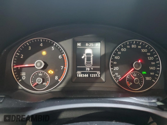 2012 Volkswagen Eos Komfort with VIN WVWBW7AH3CV000666, listed as a Copart auction lot 58509685 with 188,344 mi miles and Clean title. Bid and sale history available at DreamBid. Image 9.