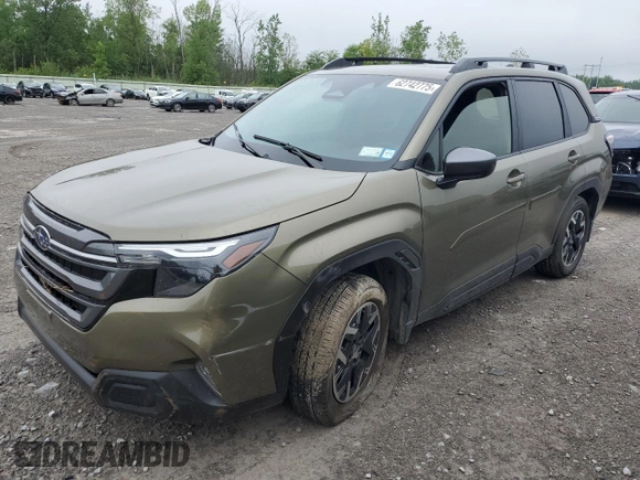 2025 Subaru Forester Premium с VIN JF2SLDDC4SH443673, выставлен на аукционе Copart как лот 62742775 с пробегом Не указан миль и Списание • Salvage title. История ставок и продаж доступна на DreamBid. Изображение 1.